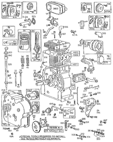 Cylinder Assembly Diagram and Parts List for 252400-252499 5071 - 5071 Briggs and Stratton Engine